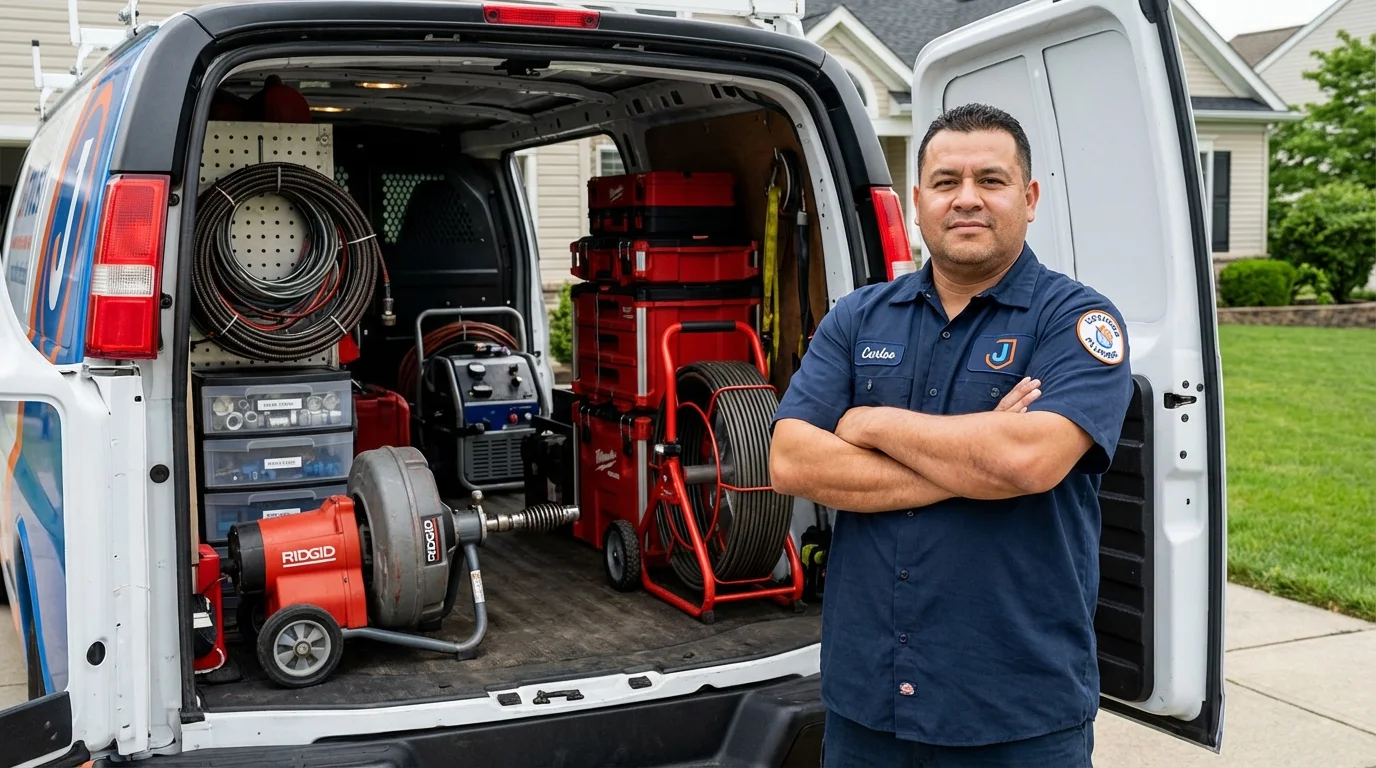 Professional drain cleaning equipment and Johns Plumbing LLC plumber in Stetson