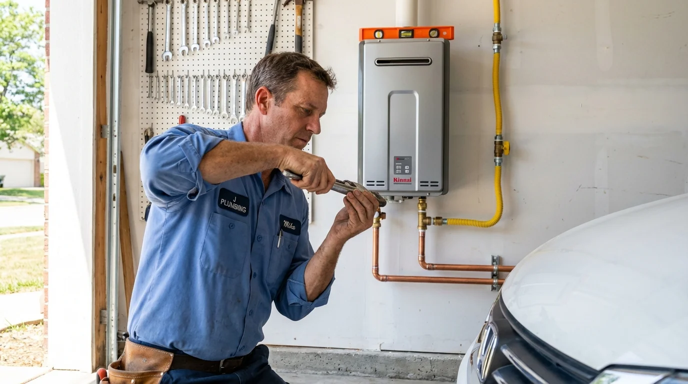 Tankless water heater installation by a Johns Plumbing LLC plumber in Stetson